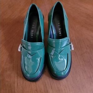 Gianni Bini Maxxwelle Block Heel Platform Green Size 7.5